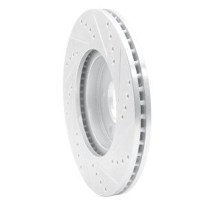 Chevrolet Cobalt Brake Rotor (1) - Front Left - R1 Concepts - Drilled & Slotted - Silver - `07-`10